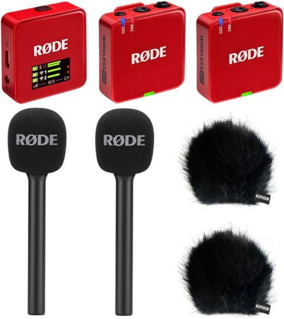 Rode Mikrofon-Funksystem Wireless GO Gen 3 Rot Interview Set 2 BK