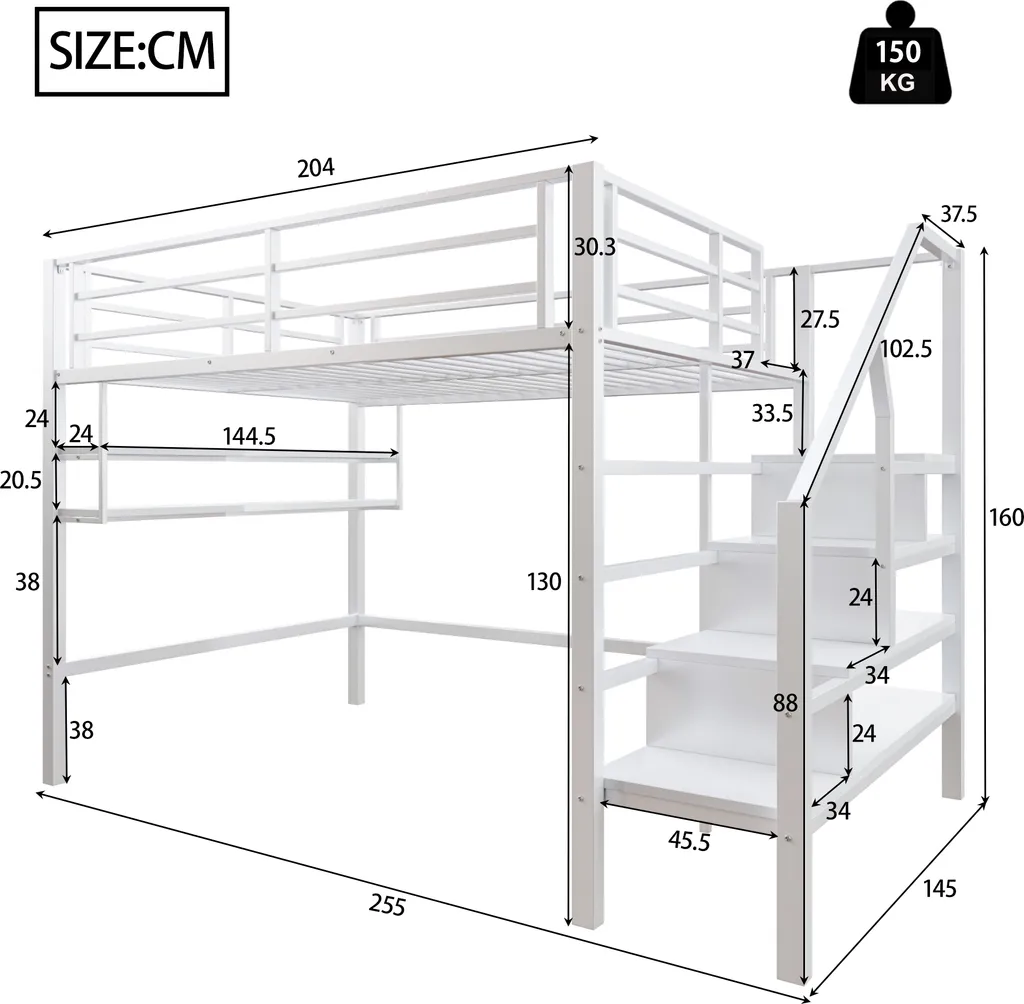 Lit Superposé Double 140x200cm : Solution Gain de Place pour Famille - 4