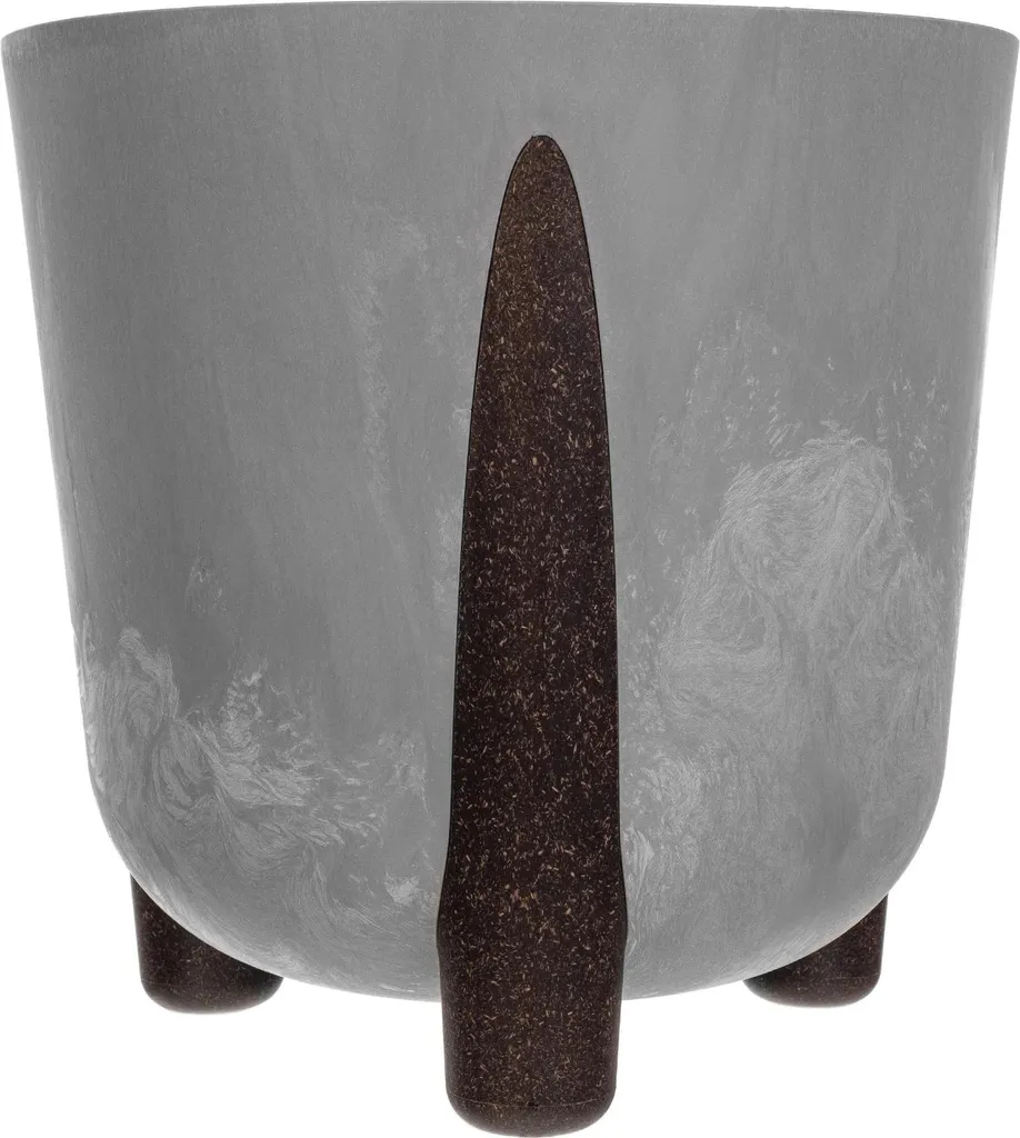 Pot de fleurs avec insert intérieur et pieds stables, finition gris M