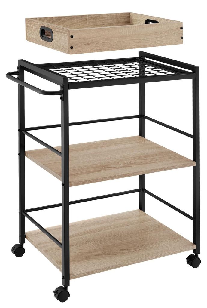 tectake® Servierwagen Worcester 65 x 41,5 x 87 cm Produktbild 
