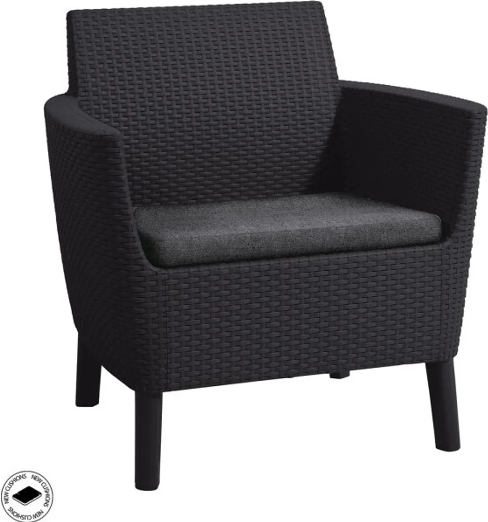 Set Salemo gris graphite avec table coffre et fauteuils ergonomiques - 4