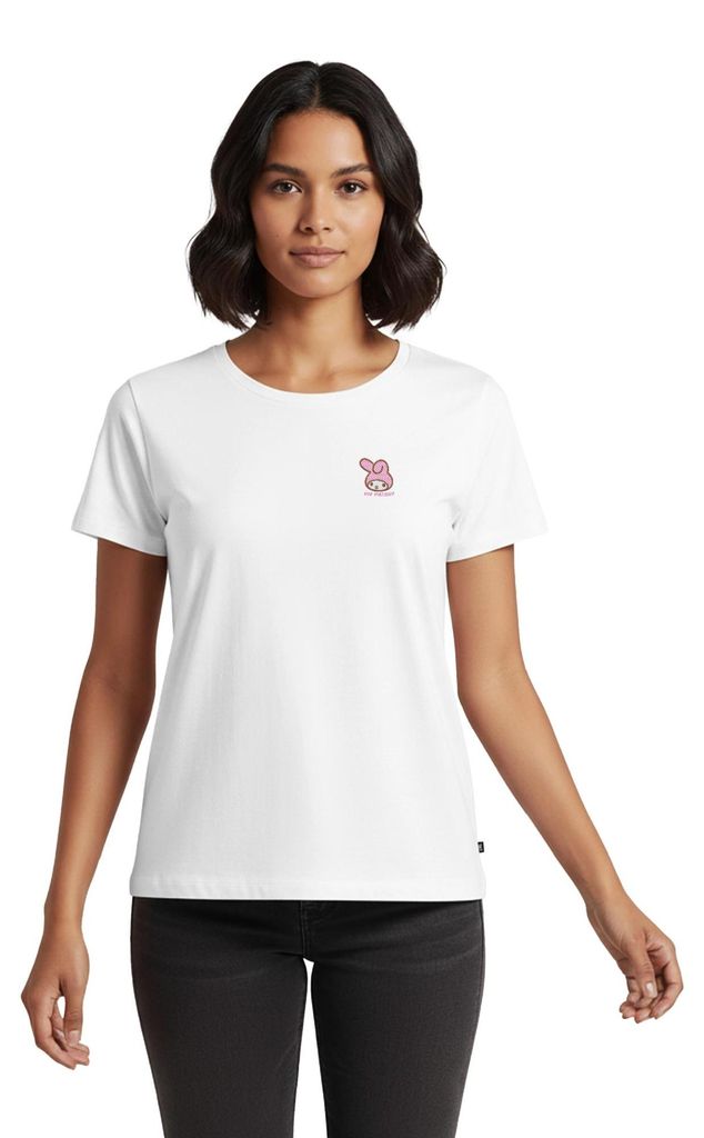 Spreadshirt My Melody Stick Portrait Frauen Premium T-Shirt, L, Weiß