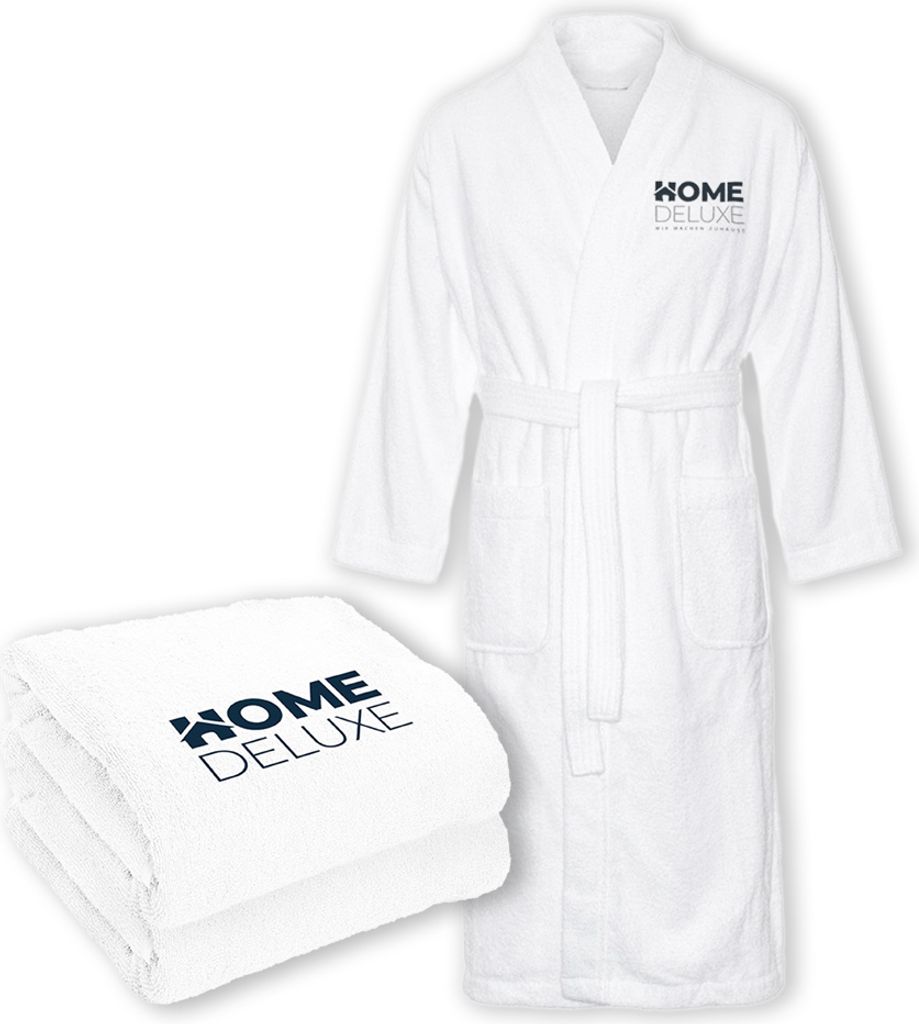 HOME DELUXE - Sauna Set NOA - Größe L - bestehend aus: 1x Saunahandtuch 40 x 70 cm, 1x Saunahandtuch 70 x 140 cm, 1x Bademantel | 100% Baumwolle,...