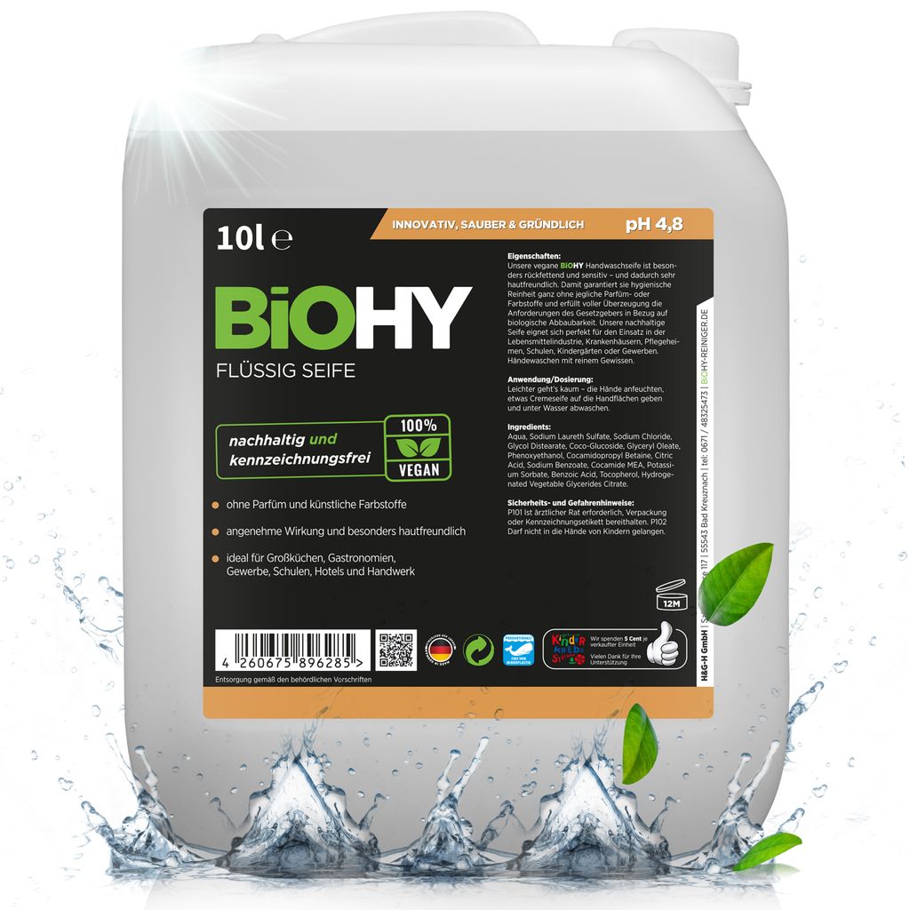 BiOHY Flüssig Seife + Auslaufhahn, Flüssigseife, Handseife, Produktbild 