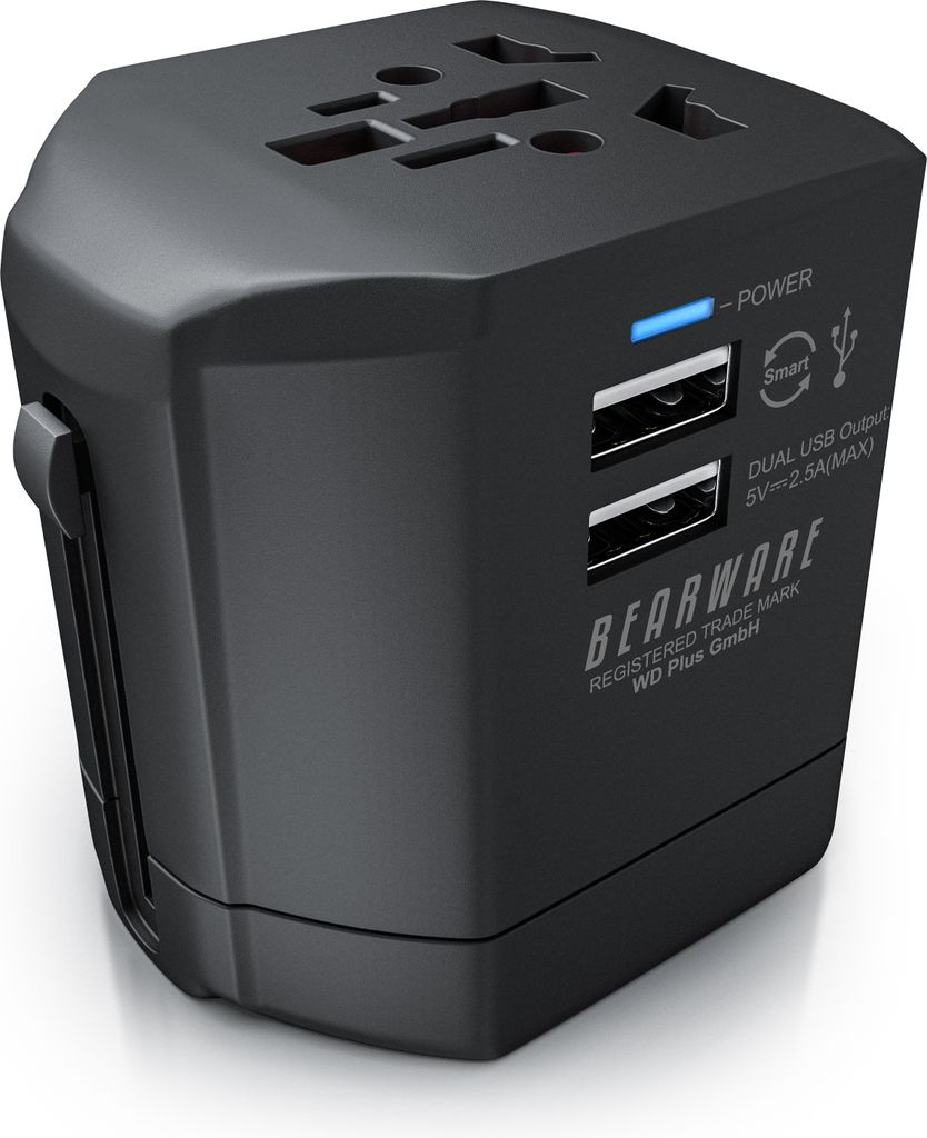 BEARWARE Adaptateur universel de voyage tout-en-un - Image du produit 