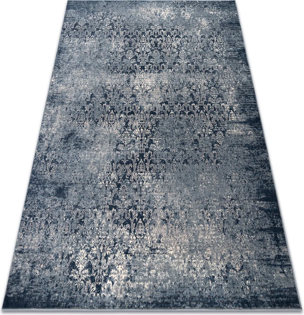 Tapis de Couloir en Laine NAIN 80x150 cm - Décoration Bleue et Beige