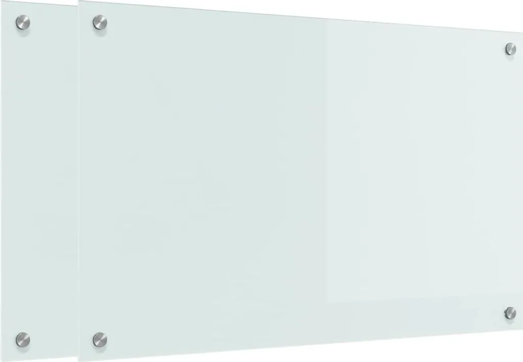 Lot de 2 fonds de hotte blancs en verre de sécurité 80x50 cm vidaXL