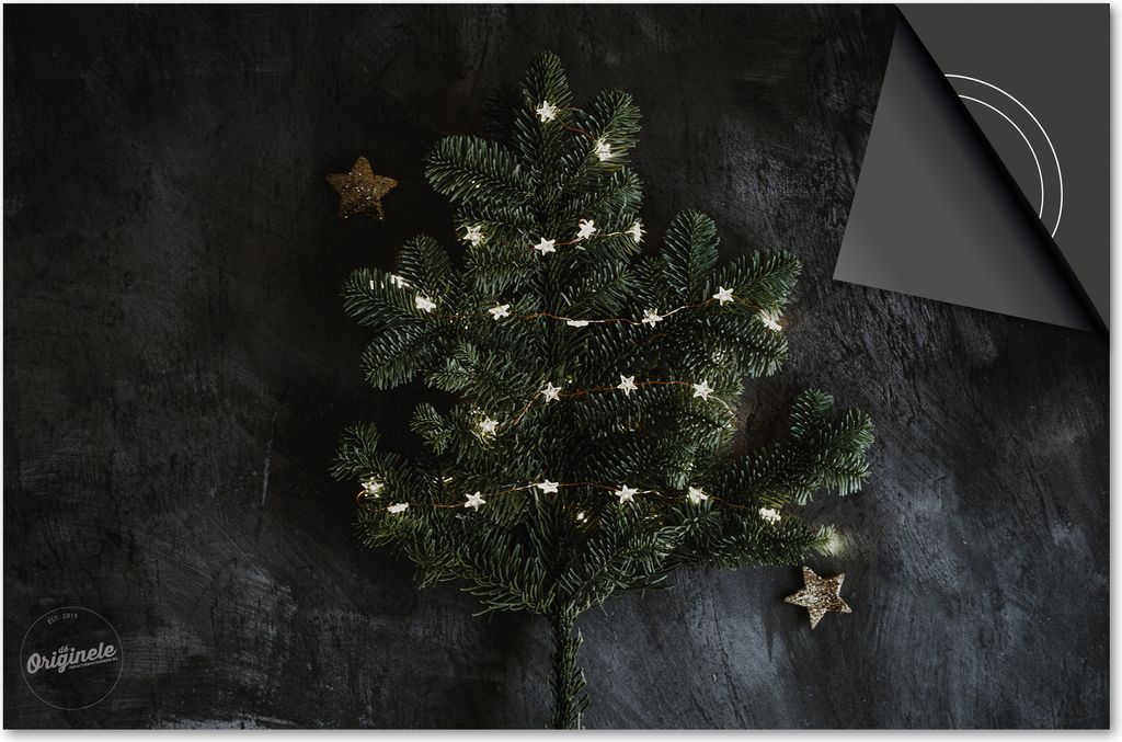 Induktionsschutz 81x52 - abdeckplatte Induktion matt- Dietrix Kochfeldschutz- DELUXE - Weihnacht- Betonoptik dunkel Weihnachten
