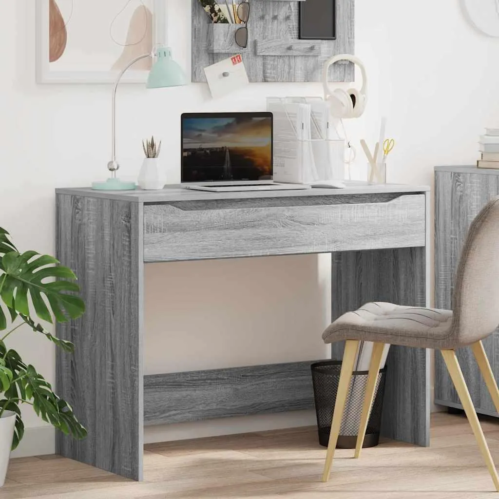 Maison Exclusive - Scrivania Sonoma grigio 100 x 50 x 78 cm Materiale ligneo
