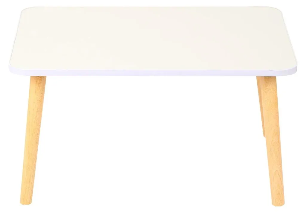 Table basse compacte pour petit salon 60x40 cm bois blanc moderne