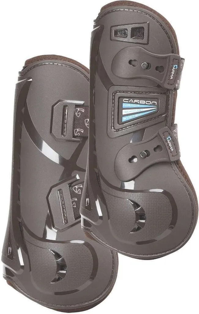 ARMA Guêtres Carbon ER847 Full Marron - Protection Équestre Haute Densité