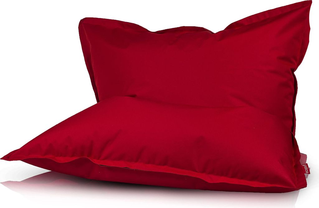 Ecopuf, Sako, Sitzkissen Sessel Bean Bag, Sitzsack, Innen und Außen, 140x100cm, Rot Nc12