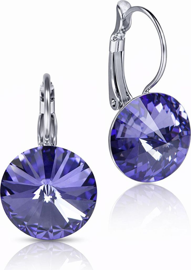 LUISIA Ohrringe Rivoli mit Premium Kristallen - 14 mm | Tanzanite / Lila