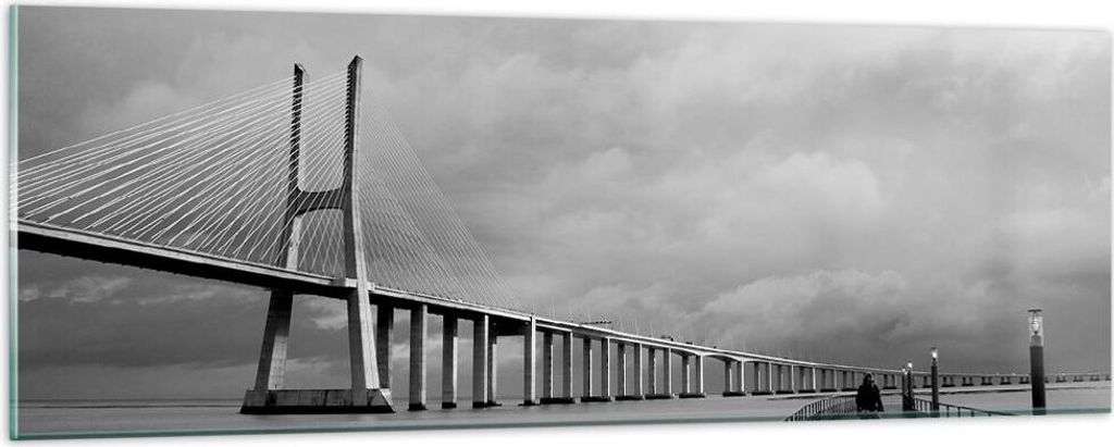 Bilder auf glas - Architektur fahrrad lissabon tourismus - 90x30cm - Glasbilder - Wandbilder - Kunstdruck - Wanddekoration aus Glas - Glas Bilder -...