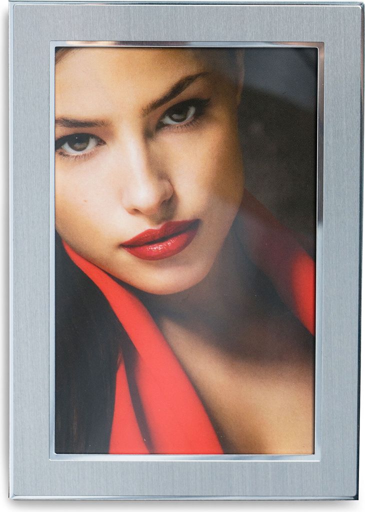 levandeo Bilderrahmen 10x15cm Alu Aluminium silber Fotorahmen Portrait Glas