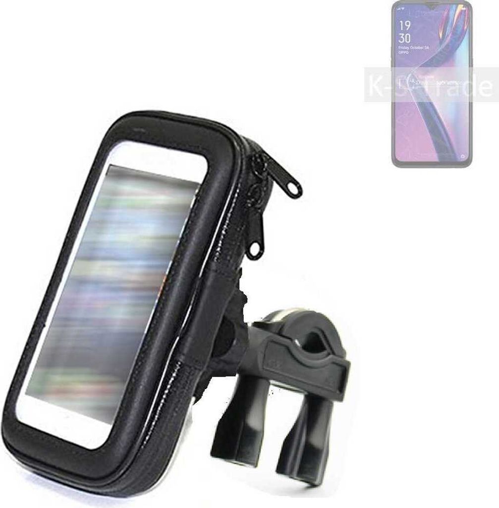 K-S-Trade Fahrrad-Halterung kompatibel mit Oppo A12s Handy-Halterung Halter Lenkstange Fahrradhalterung Motorrad Bike Mount Wasserabweisend