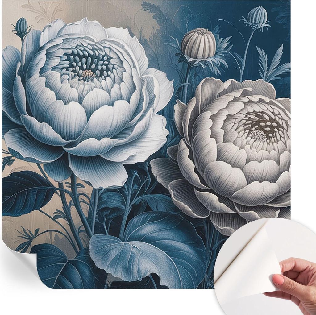 Selbstklebende Wandtapete - Dekorative Tapete für Wohnzimmer - Klebefolie für Wandbilder - Tapetenfolie für Wanddekoration - 250x250 cm - Romant...