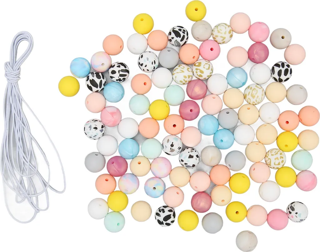 Kit 100 Perle Silicone 15mm per Fai da Te - Sicure e Colorate per Bambini