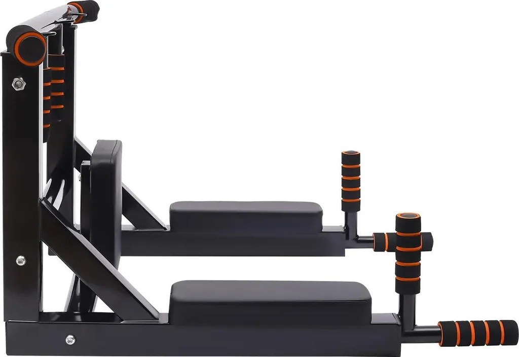 Barre de Traction Murale 200 kg - Station de Dip Rembourrée NBR et PU Noir