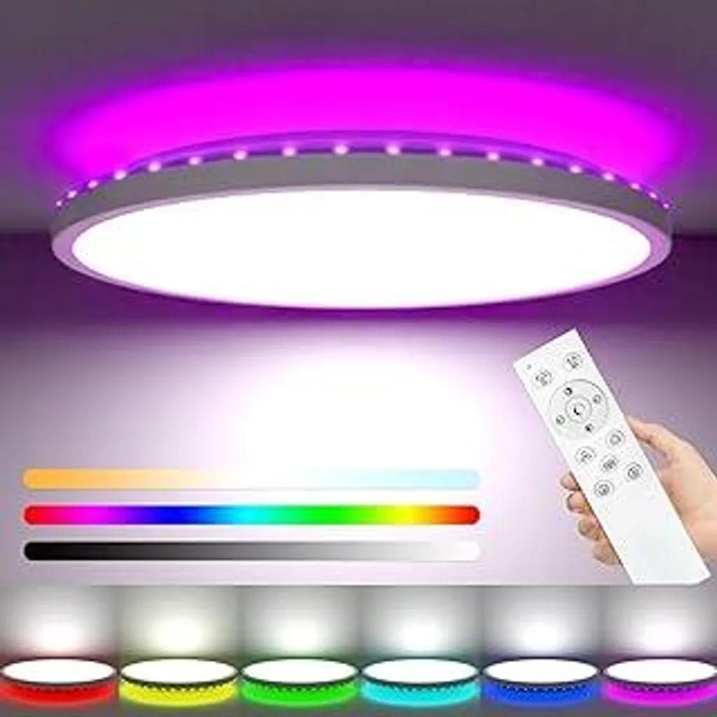 Zemty Plafoniera LED RGB 24W Dimmerabile: Illuminazione Smart Bagno e Bimbi
