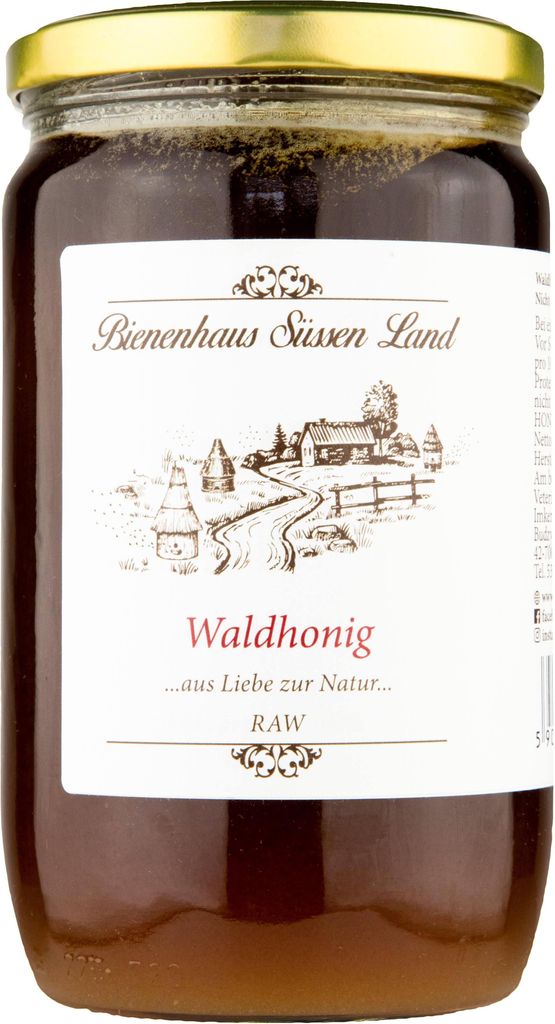 Reinste Natur: 1kg Sweet Land Apiary Roh & Pure Waldhonig Produktbild 