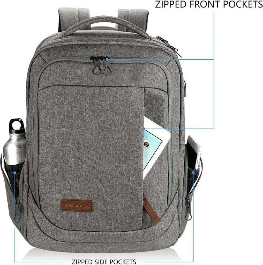 Sac ordinateur 17,3 pouces imperméable avec port de charge USB - 2