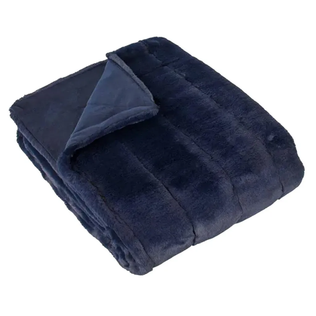 Jetée de Lit Bleue Paoletti Empress RV1262 en Tissage Velours 200x140