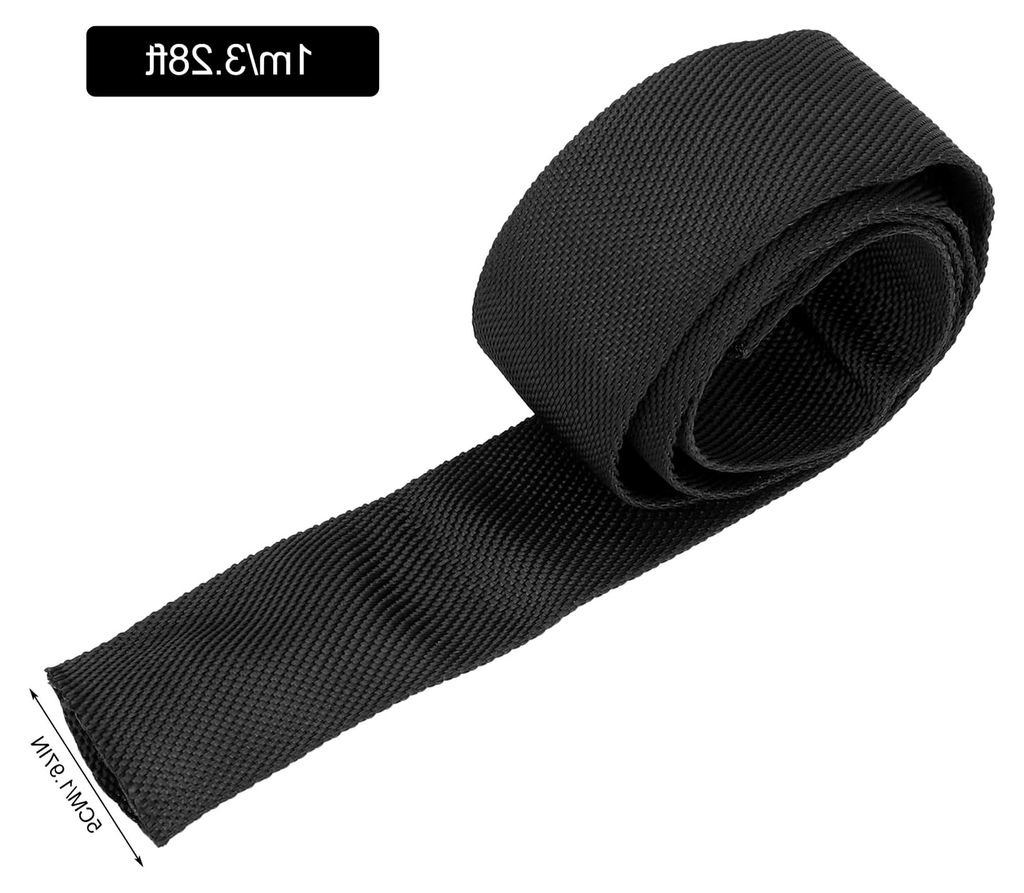 Schutzhülle für Polyester-Windenseil Schwarz, Universelle Hülle für Windengurt mit 3 cm Breite