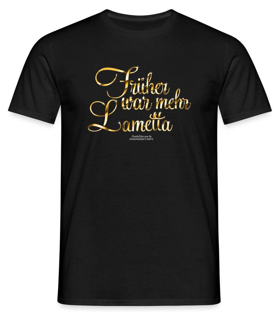 Spreadshirt Früher War Mehr Lametta Gold Textur Statement Männer T-Shirt, S, Schwarz