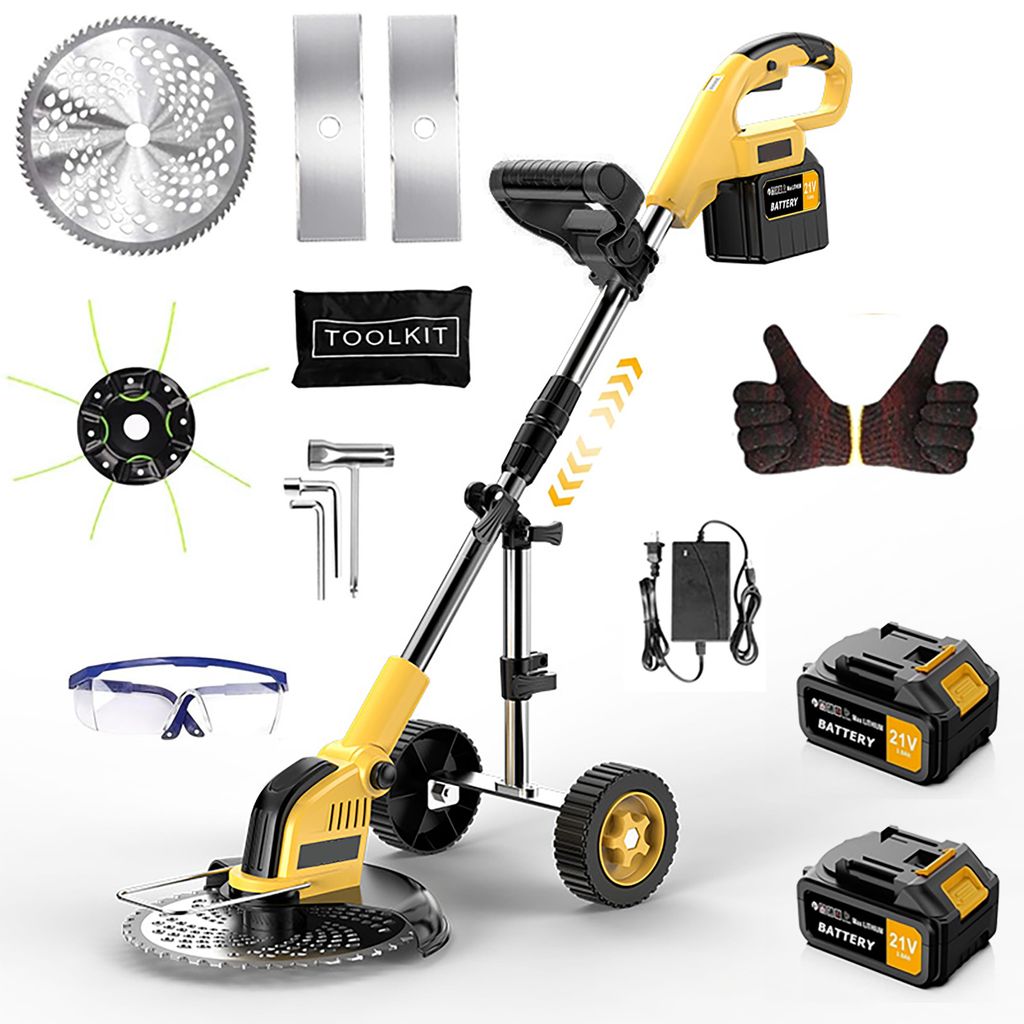 800W Akku Rasentrimmer mit 2×3.0Ah Akku & Ladegerät, Produktbild 