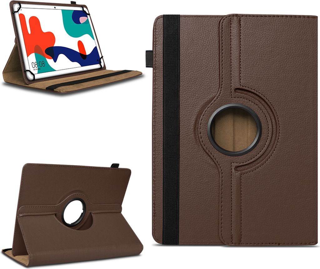 Tablet Tasche für Tabwee Tablet T90 / W90 Hülle Schutzhülle Schutz Drehbar CaseFarben:Braun