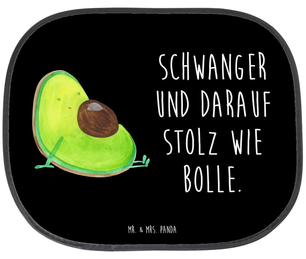 Mr. & Mrs. Panda Sonnenblende Auto Avocado Schwangerschaft - Schwarz - Geschenk, Baby, Sonnenschutz, für, Seitenscheibe, Geburt, Babyparty, Autosc...