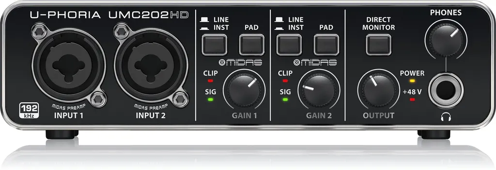 Interface Audio pour Podcast et Musique Behringer UMC202HD Haute Qualité