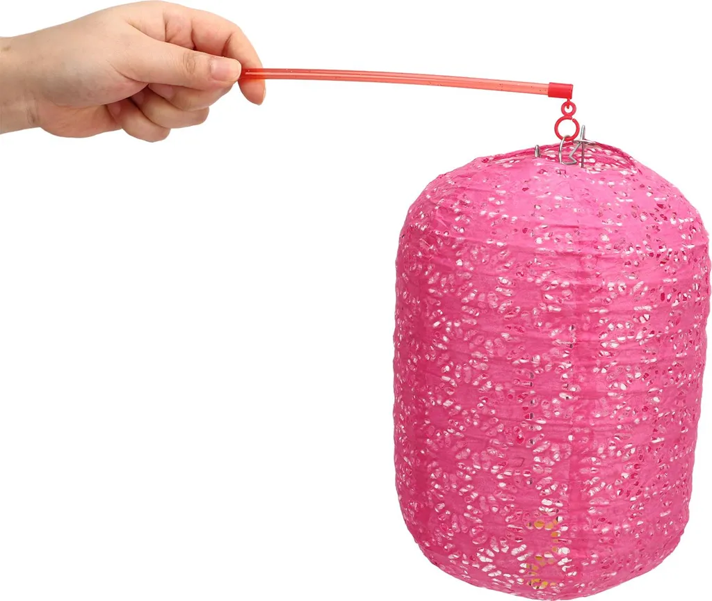 Lanterne Di Carta Cinesi Colorate 40 Cm Rosa - Decorazioni Pieghevoli Per Feste E Matrimoni (Confezione Da 9)