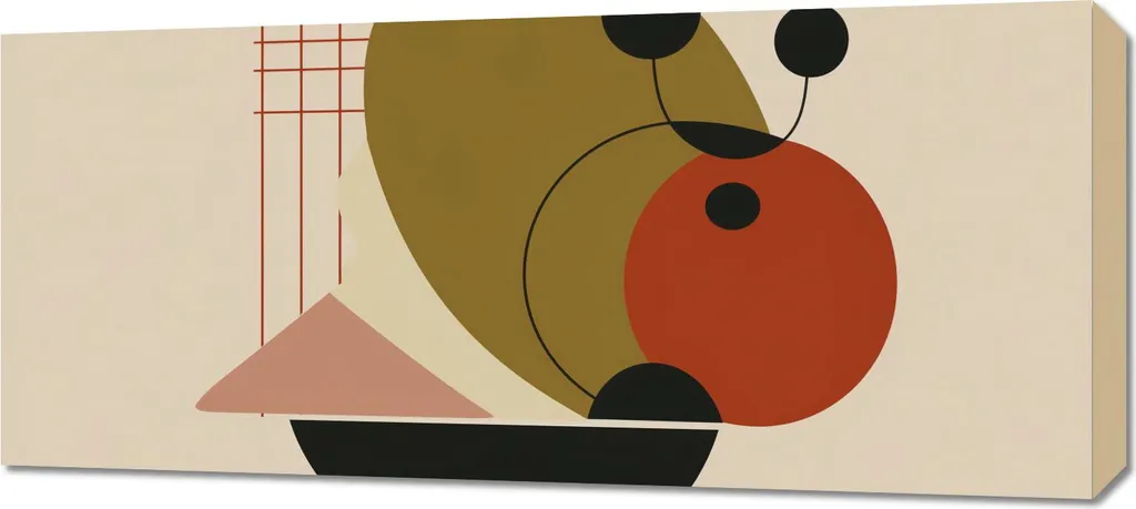 Quadro 90x40 cm Equilibrio Geometrico - Arredo Moderno su Tela Canvas