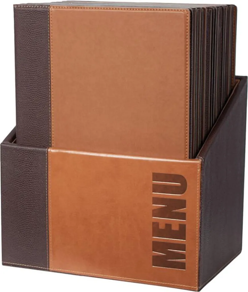 Securit Trendy Boîte de 20 Protège-menus Format DIN A4 Marron Clair - 3