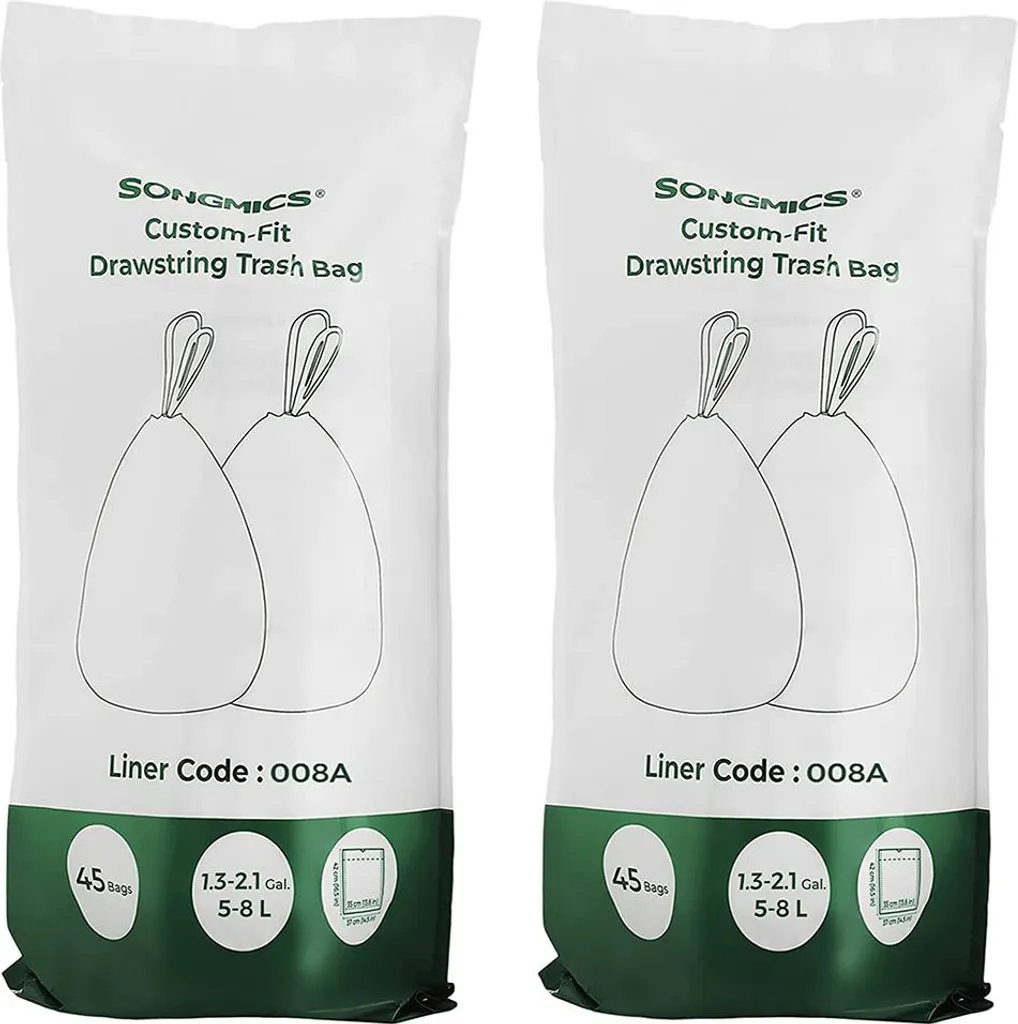 Sacs poubelle 8 litres pour salle de bain et WC avec fermeture facile
