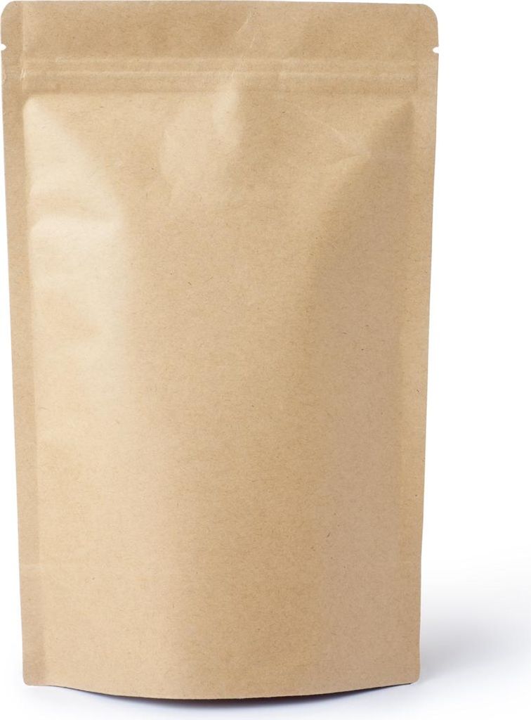 Standbodenbeutel Kraftpapier Druckverschluss 110x185+65 mm, Doypack 500 Stk.
