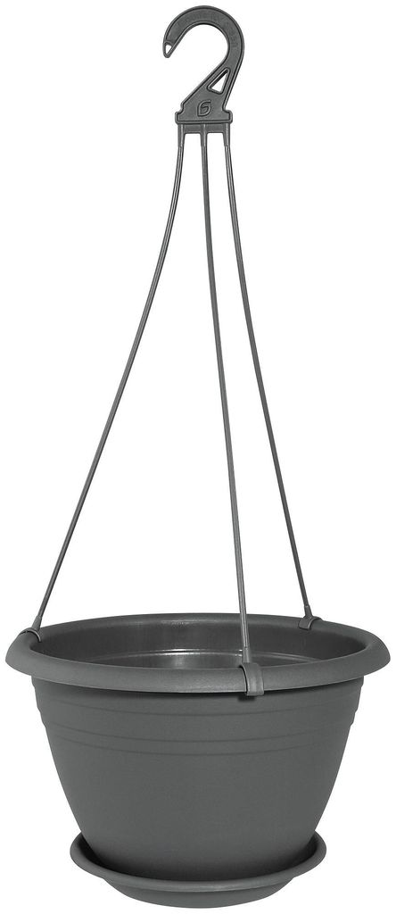 Květináč závěsný GALICIA plastový antracitový d30cm Obrázek produktu 