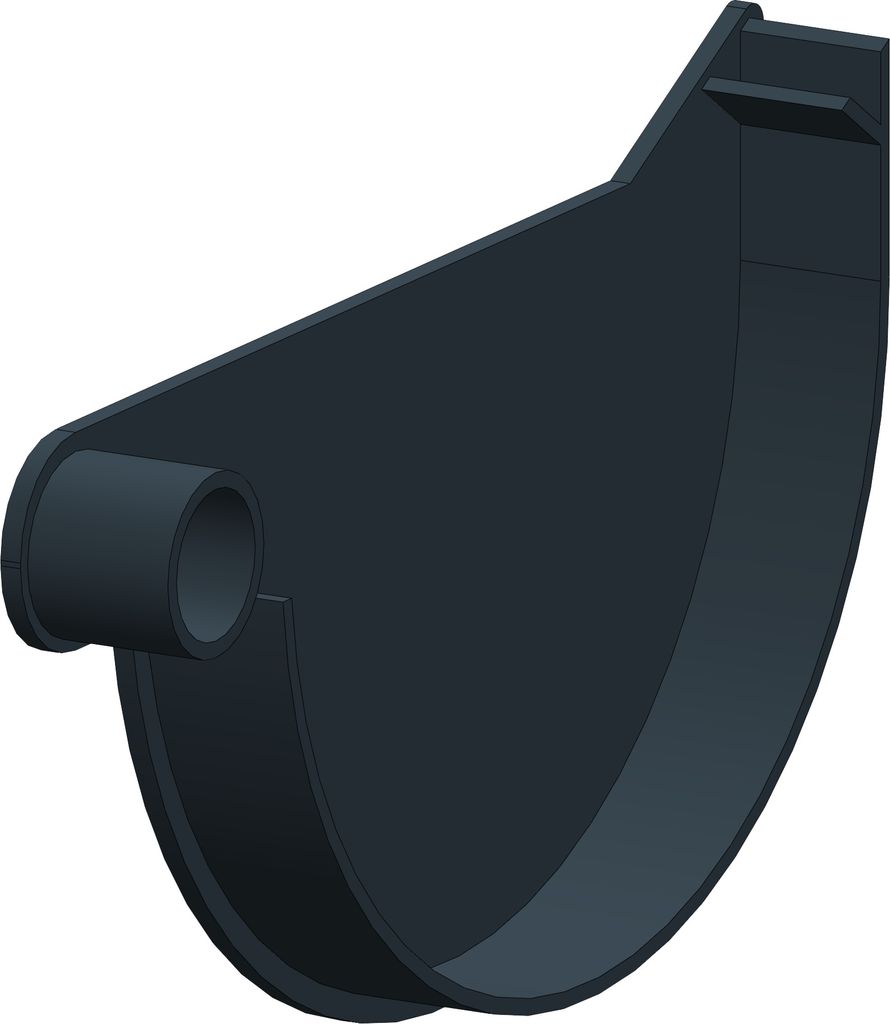 Dachrinne Halbrund 100mm Einzelteile | Endstück Endkappe Produktbild 