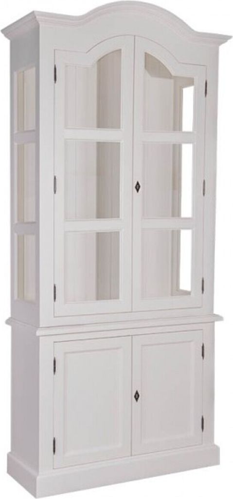 Casa Padrino Jugendstil Wohnzimmer Schrank Küchenschrank Weiß 104 x H 220 cm- Esszimmer Schrank Barock Antik Landhaus Stil