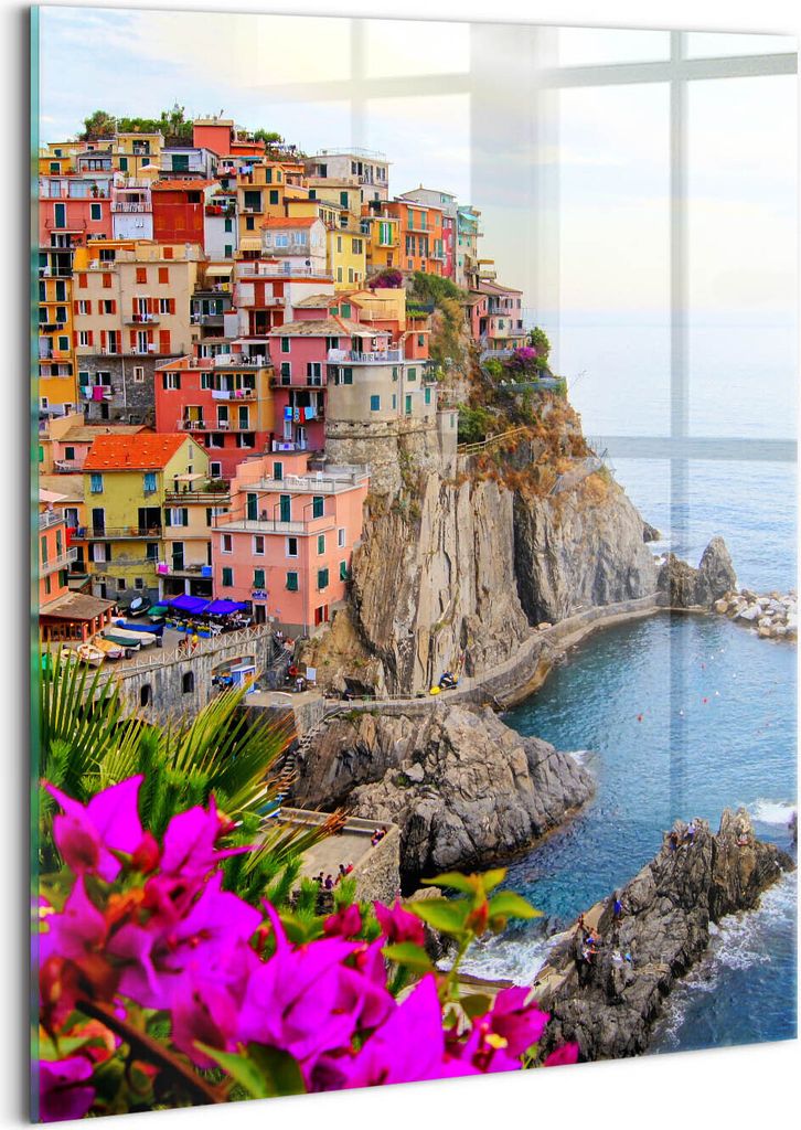 Designer Glasbild - Wandbild - Glas Bild - 60x80 cm - Cinque Terre Italien