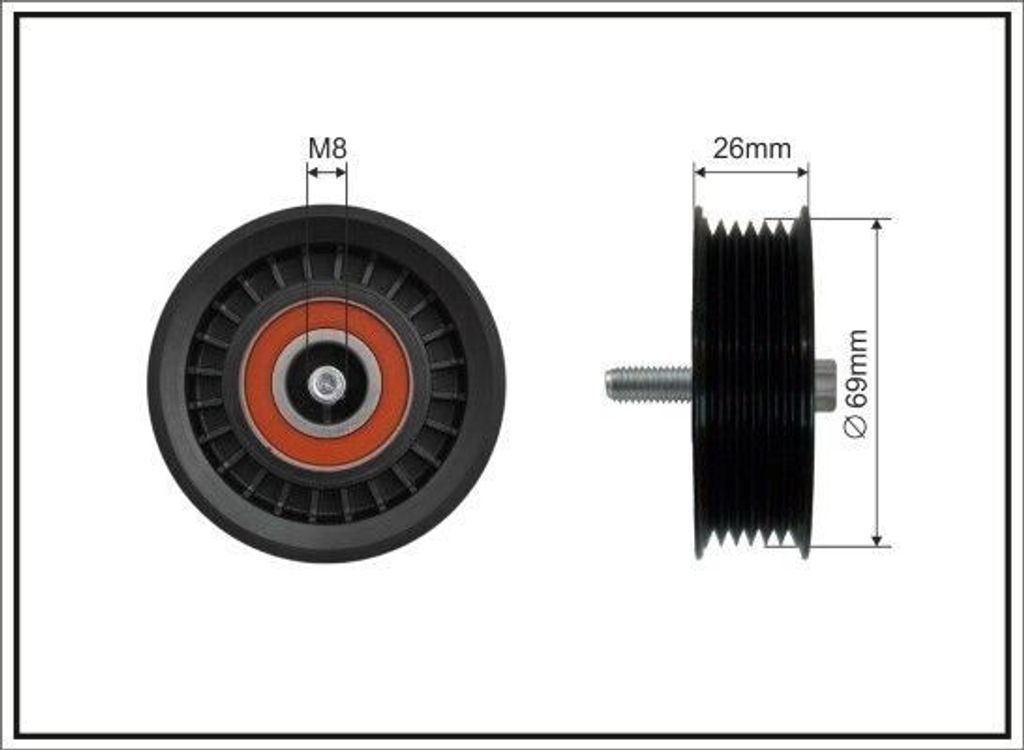 CAFFARO 500279 Umlenkrolle Keilrippenriemen 69mm passend für MERCEDES-BENZ C-Klasse Limousine (W204) C-Klasse T-modell (S204) C-Klasse T-modell (S...