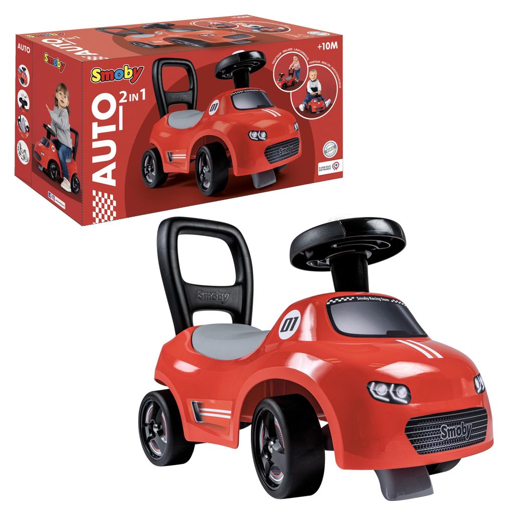 Smoby Rotes Rutschauto mit Hupe Ride-On