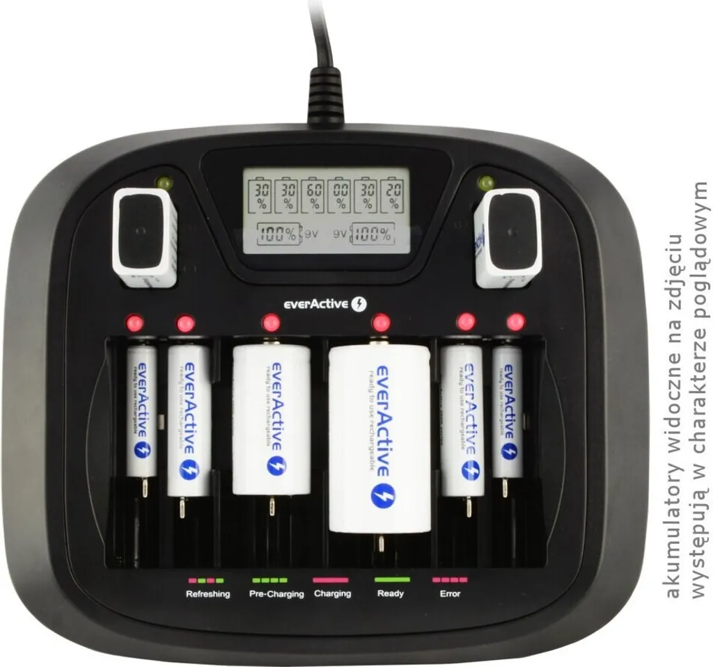 Chargeur de Batterie Universel everActive NC-900U LCD Multi-Format