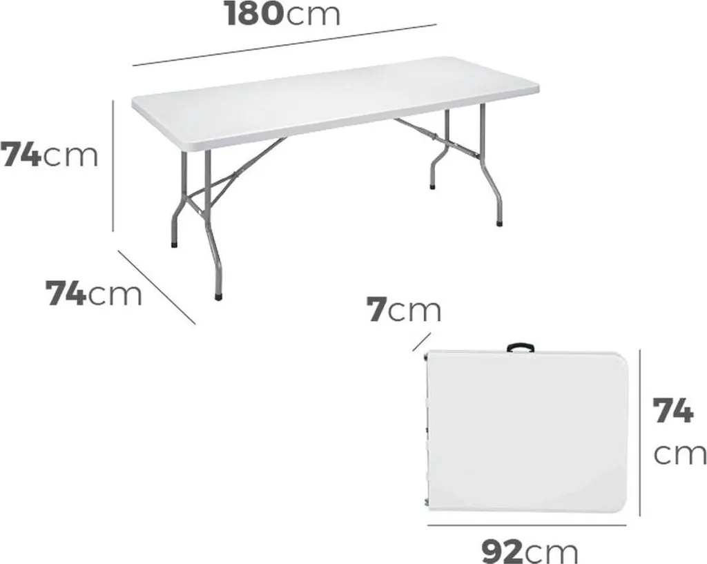 Table de réception pliante EDM 180 cm structure renforcée tube 22mm - 4