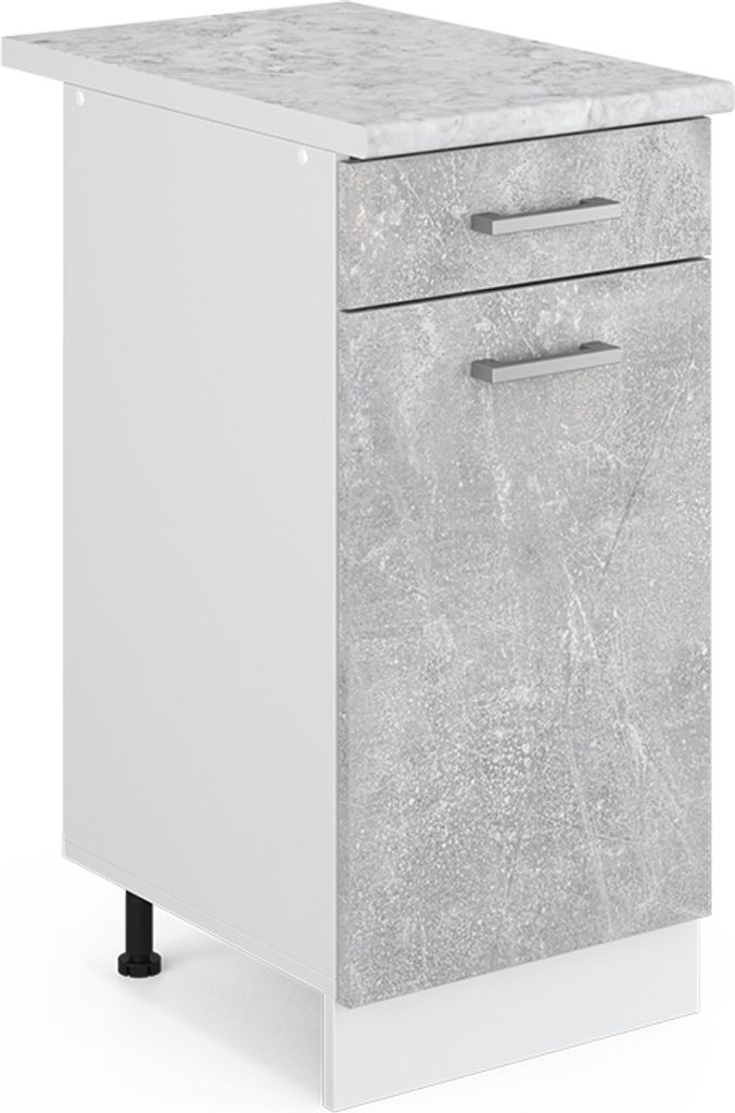 Küchenunterschrank Vicco R-Line Beton 40 cm , AP Marmor, Model 30234