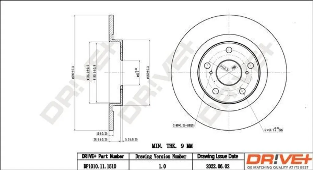 Disque de frein Dr!ve+ DP1010.11.1510 - Haute teneur en carbone T27