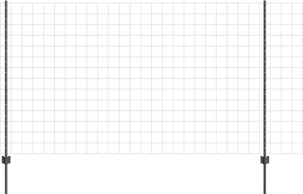 vidaXL Zaun mit Pfosten Grau 1,4 x 10 m Stahl und PVC