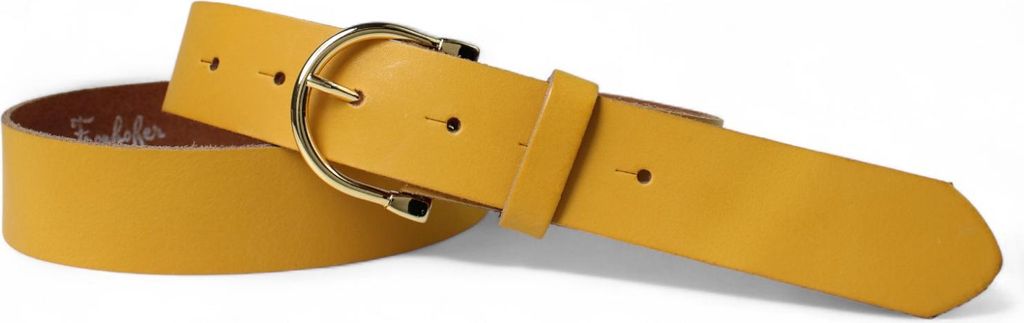 FRONHOFER Damen Ledergürtel 3,5 cm vergoldete Hufeisen Gürtelschnalle, echt Leder
